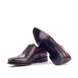 DapperFam Aeron in Burgundy Men's Hand-Painted Patina Full Brogue