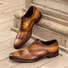 DapperFam Aeron in Cognac / Brown Men's Hand-Painted Patina Full Brogue in Cognac / Brown