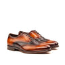 DapperFam Aeron in Dark Brown / Cognac Men's Italian Leather & Hand-Painted Patina Full Brogue in Dark Brown / Cognac
