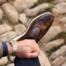 DapperFam Aeron in Dark Brown Men's Italian Leather Full Brogue in Dark Brown