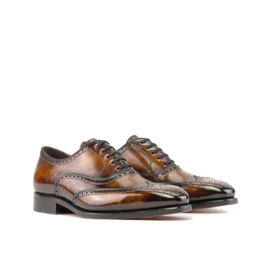 DapperFam Aeron in Fire Men's Hand-Painted Patina Full Brogue in Fire #color_ Fire