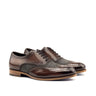 DapperFam Aeron in Grey / Brown Men's Lux Suede & Hand-Painted Patina Full Brogue in Grey / Brown