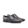 DapperFam Aeron in Grey Men's Lux Suede & Hand-Painted Patina Full Brogue in Grey