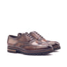 DapperFam Aeron in Med Brown / Brown Men's Lux Suede & Hand-Painted Patina Full Brogue in Med Brown / Brown #color_ Med Brown / Brown