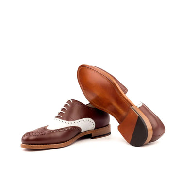 DapperFam Aeron in Med Brown / White Men's Italian Leather Full Brogue in #color_