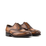 DapperFam Aeron in Med Brown Men's Italian Leather Full Brogue — Style 5288