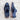 DapperFam Aeron in Navy Men's Lux Suede & Italian Pebble Grain Leather Full Brogue in Navy