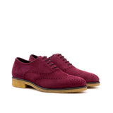 DapperFam Aeron in Wine Men's Italian Suede Full Brogue in Wine