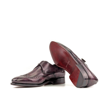 DapperFam Brenno in Aubergine Men's Hand-Painted Patina Single Monk in #color_