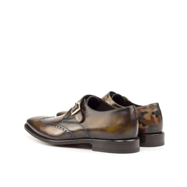 DapperFam Brenno in Brown / Tobacco Men's Hand-Painted Patina Single Monk in #color_