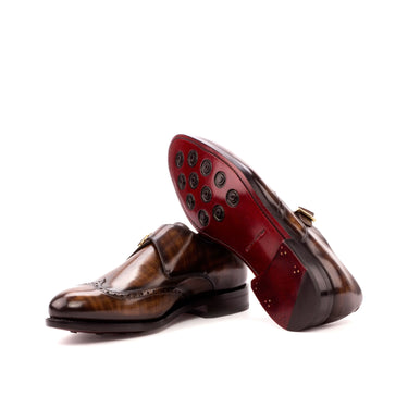 DapperFam Brenno in Brown Men's Hand-Painted Patina Single Monk in #color_
