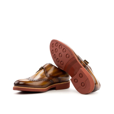 DapperFam Brenno in Cognac Men's Hand-Painted Patina Single Monk in #color_