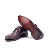 DapperFam Brenno in Dark Brown Men's Italian Leather Single Monk