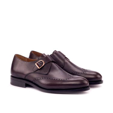 DapperFam Brenno in Dark Brown Men's Italian Leather Single Monk in Dark Brown