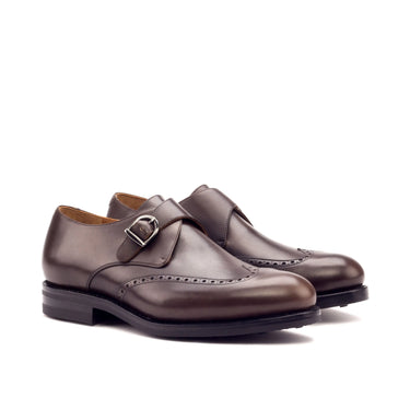 DapperFam Brenno in Dark Brown Men's Italian Leather Single Monk in Dark Brown