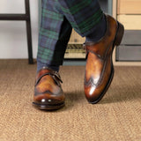 DapperFam Brenno in Fire Men's Hand-Painted Patina Single Monk — Style 5573