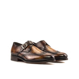 DapperFam Brenno in Fire Men's Hand-Painted Patina Single Monk — Style 5573