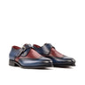 DapperFam Brenno in Navy / Burgundy Men's Italian Leather Single Monk in Navy / Burgundy