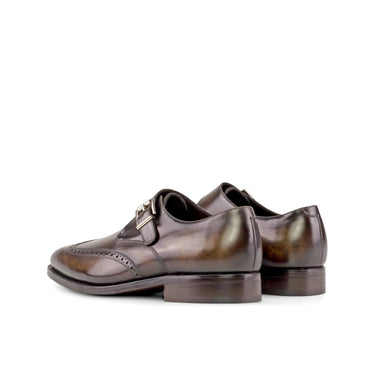 DapperFam Brenno in Tobacco Men's Hand-Painted Patina Single Monk in