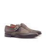 DapperFam Brenno in Tweed / Dark Brown Men's Sartorial & Italian Leather Single Monk in Tweed / Dark Brown