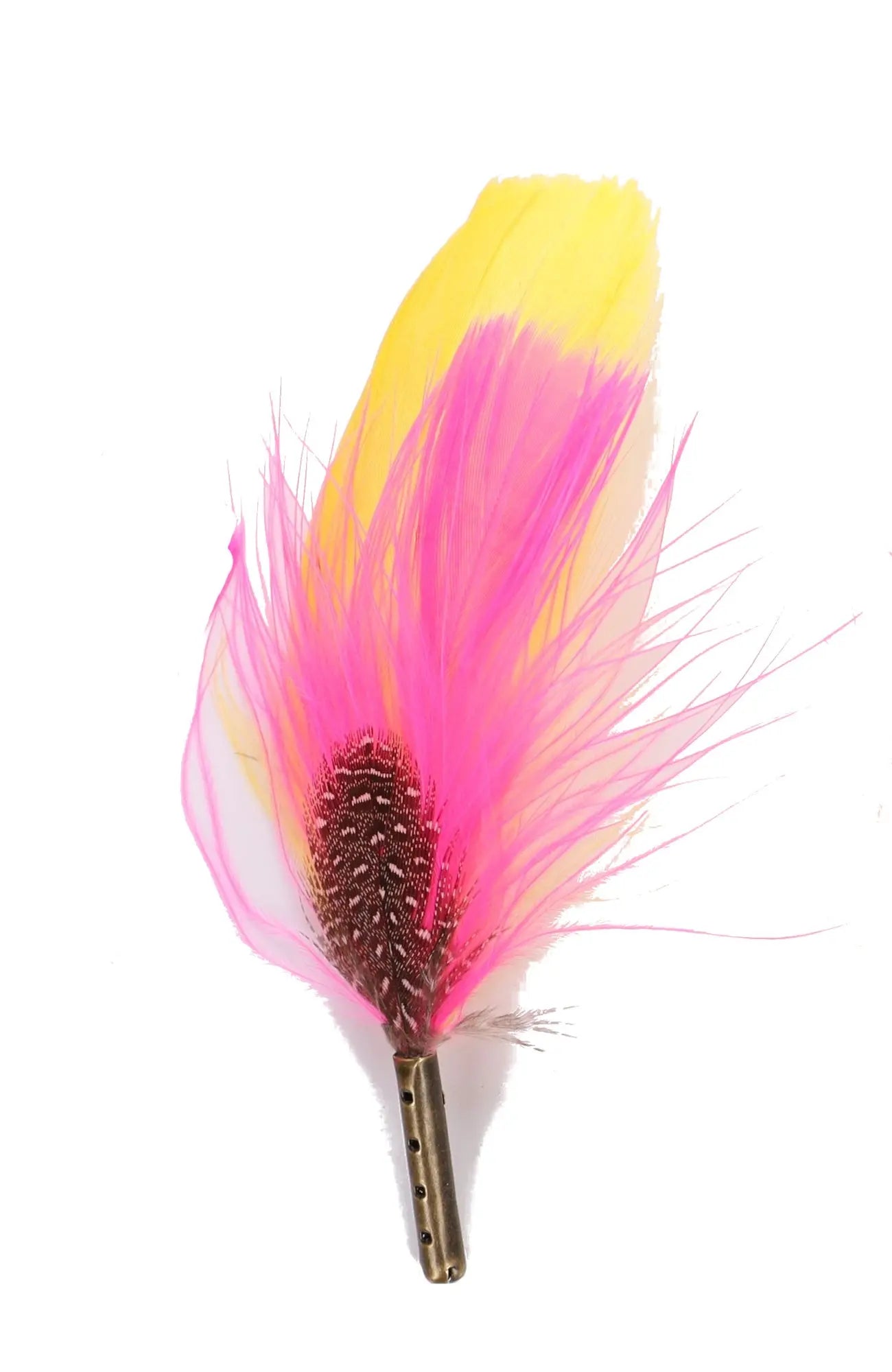DapperFam Carnival Rio 4 in Pink / Yellow Hat Feather Bronze Tip