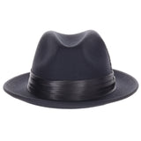 DapperFam Fellini Crushable Wool Fedora in Black