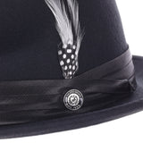 DapperFam Fellini Crushable Wool Fedora in Black