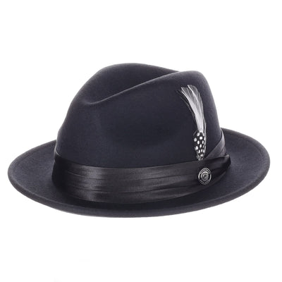 Fellini Crushable Wool Fedora in Black
