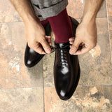 DapperFam Giuliano in Black Men's Italian Leather Whole Cut