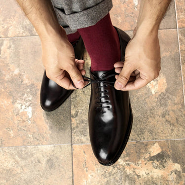 DapperFam Giuliano in Black Men's Italian Leather Whole Cut