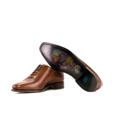 DapperFam Giuliano in Dark Brown / Med Brown Men's Exotic Python Whole Cut in