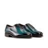 DapperFam Giuliano in Turquoise Men's Hand-Painted Patina Whole Cut in Turquoise #color_ Turquoise