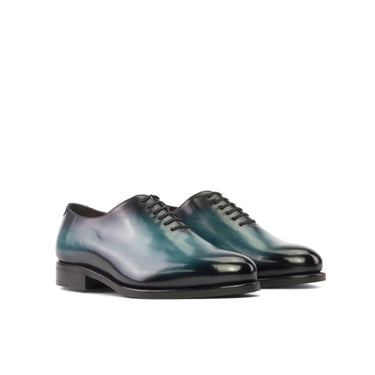 DapperFam Giuliano in Turquoise Men's Hand-Painted Patina Whole Cut in Turquoise