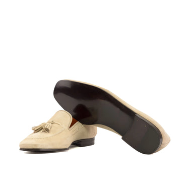 DapperFam Khalil in Taupe / Taupe Kid Men's Suede & Italian Suede Slipper in
