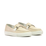 DapperFam King in Natural Men's Full Grain Leather Belgian Sneaker