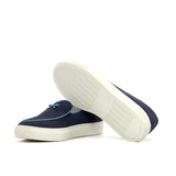 DapperFam King in Navy Men's Linen Belgian Sneaker