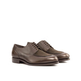 DapperFam Lorenzo in Dark Brown Men's Lux Suede & Italian Full Grain Leather Derby Split Toe in Dark Brown