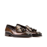 DapperFam Luciano in Brown Men's Hand-Painted Patina Loafer — Style 5318