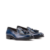 DapperFam Luciano in Denim Men's Hand-Painted Patina Loafer — Style 5253