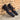 DapperFam Luciano in Navy / Med Brown Men's Flannel & Italian Leather Loafer
