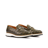 DapperFam Luciano in Olive / Cognac Men's Italian Leather in Olive / Cognac