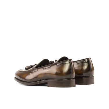 DapperFam Luciano in Tobacco Men's Hand-Painted Patina Loafer in