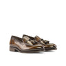 DapperFam Luciano in Tobacco Men's Hand-Painted Patina Loafer in Tobacco