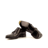 DapperFam Monaco in Black Men's Italian Leather Double Monk