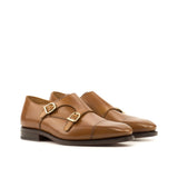 DapperFam Monaco in Cognac Men's Italian Leather Double Monk — Style 3734