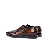 DapperFam Monaco in Fire Men's Hand-Painted Patina Double Monk