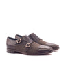 DapperFam Monaco in Herringbone / Dark Brown Men's Sartorial & Italian Full Grain Leather Double Monk in Herringbone / Dark Brown