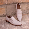 DapperFam Monaco in Ivory Men's Italian Suede Double Monk in Ivory