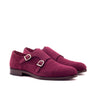 DapperFam Monaco in Tartan / Wine Men's Sartorial & Italian Suede Double Monk in Tartan / Wine
