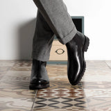 DapperFam Monza in Black Men's Italian Leather Chelsea Boot